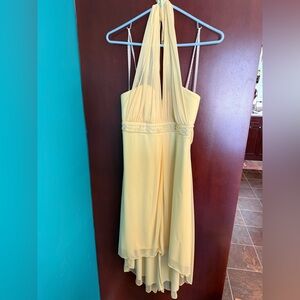 Oasis Yellow Backless Halter Dress